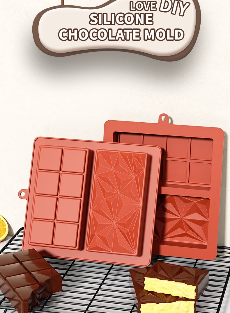 قالب شوكولاتة كبير سميك من السيليكون لملء ألواح شوكولاتة الكنافة والفستق والشوكولاتة من درجة الطعام DIY قالب شوكولاتة للمطبخ من السيليكون - Image 1