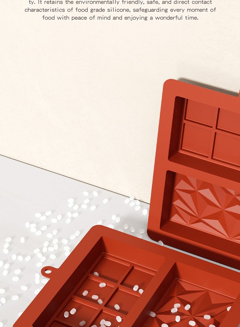 قالب شوكولاتة كبير سميك من السيليكون لملء ألواح شوكولاتة الكنافة والفستق والشوكولاتة من درجة الطعام DIY قالب شوكولاتة للمطبخ من السيليكون - Image 3