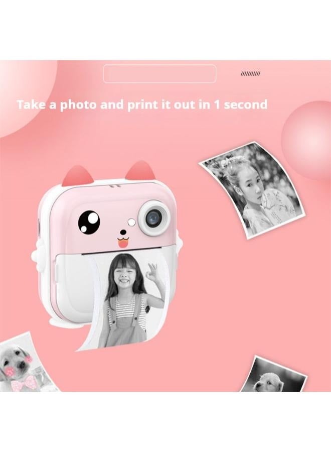 Kids Camera Toys,Instant Print Camera,Portable Child Digital Video Camera with Silicone Cover, 2.4-inch Screen Dual Lens 1080P HD Video Camera Comes with 32GB TF Card, Gifts For Kids 3+ Years - Image 1