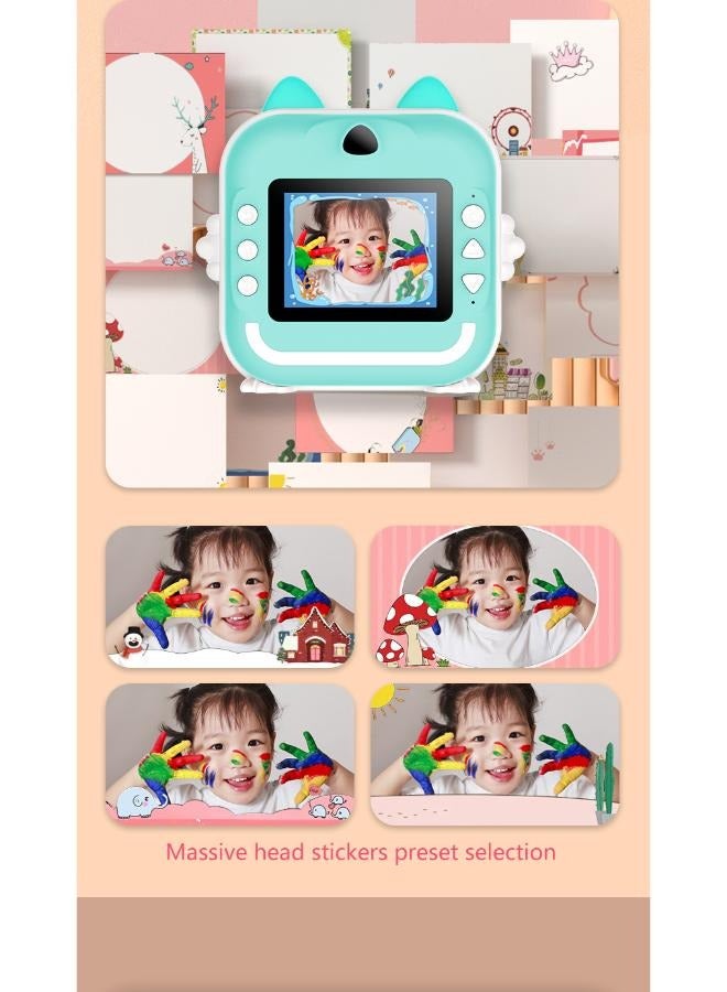Kids Camera Toys,Instant Print Camera,Portable Child Digital Video Camera with Silicone Cover, 2.4-inch Screen Dual Lens 1080P HD Video Camera Comes with 32GB TF Card, Gifts For Kids 3+ Years - Image 4