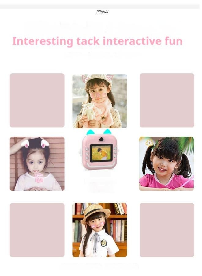 Kids Camera Toys,Instant Print Camera,Portable Child Digital Video Camera with Silicone Cover, 2.4-inch Screen Dual Lens 1080P HD Video Camera Comes with 32GB TF Card, Gifts For Kids 3+ Years - Image 3