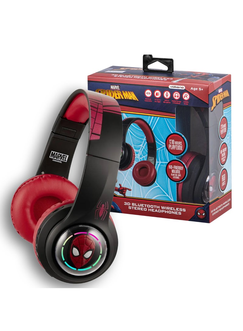 Volkano SMD Volkano Spiderman Aux Bluetooth Kids Headphones | Safe Sound with Built-in Mic | Soft Padded HeadBand With Swivel Earcups | Upto 12 Hours Playback | Electronic Learning Toy for Kidso - Image 1
