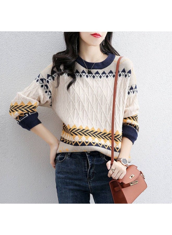 Autumn Winter  Sweaters Women's Wear Loose O-collar Knitting Bottoming Shirt Fashion Pullover Keep Warm Casual Lady Top