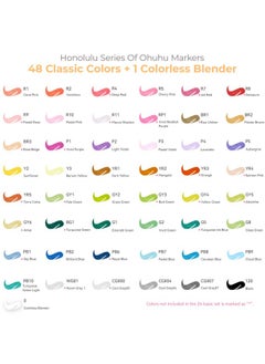 Ohuhu Alcohol Markers Brush Tip: 48-Color Double Tipped Art Marker Set For Artist Adults Coloring Illustrations -Honolulu -Brush & Chisel -Refillable  - Image 5