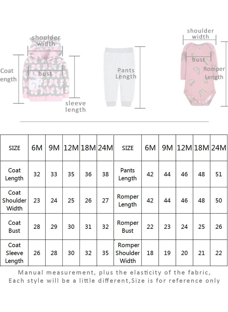 RedMapleTEK Boys And Girls Baby Sweatshirt Jacket Hooded Coat Long-Sleeved Jumpsuit Baby Three-Piece Set  - Image 2
