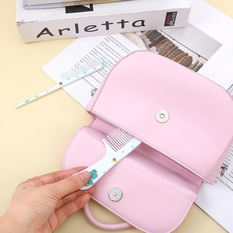 Styquenzer Cute Hair Comb Set, 2 Pcs Mini Combs for Women Fine Tooth Rat Tail Combs Portable Detangling Hair Comb for Women Girls All Hair Types Long Short Wet Dry Curly Straight Hair (Blue Dinosaur) - Image 5