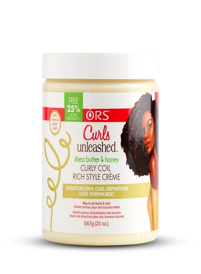 Curls Unleashed Style and Maintenance Shea Butter and Honey Curly Coil Creme for Moisturizing and Curl Definition, Less Shrinkage (19.2 oz) - Image 1