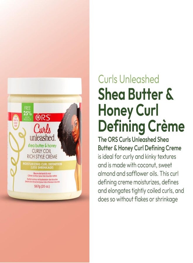 Curls Unleashed Style and Maintenance Shea Butter and Honey Curly Coil Creme for Moisturizing and Curl Definition, Less Shrinkage (19.2 oz) - Image 2