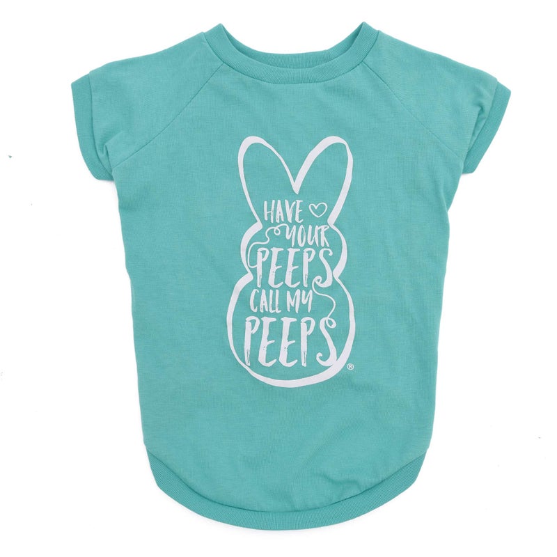 Peeps for Pets Call My Peeps Dog T Shirt Teal Blue Dog T Shirt for Dogs Soft and Comfortable Machine Washable Dog Shirt Officially Licensed Peeps Pet Dog ClothingFF16040