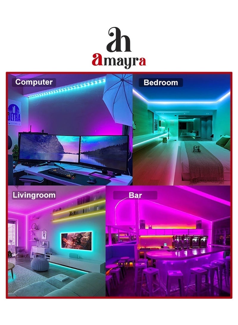 Amayra Dimmable USB COB LED Strip Light |  USB Powered (Plug & Play) – Blue, 5M (5V 320 LEDs/m) | For for Bedroom Kitchen DIY Lighting Room Decor tv led Lights - Image 3