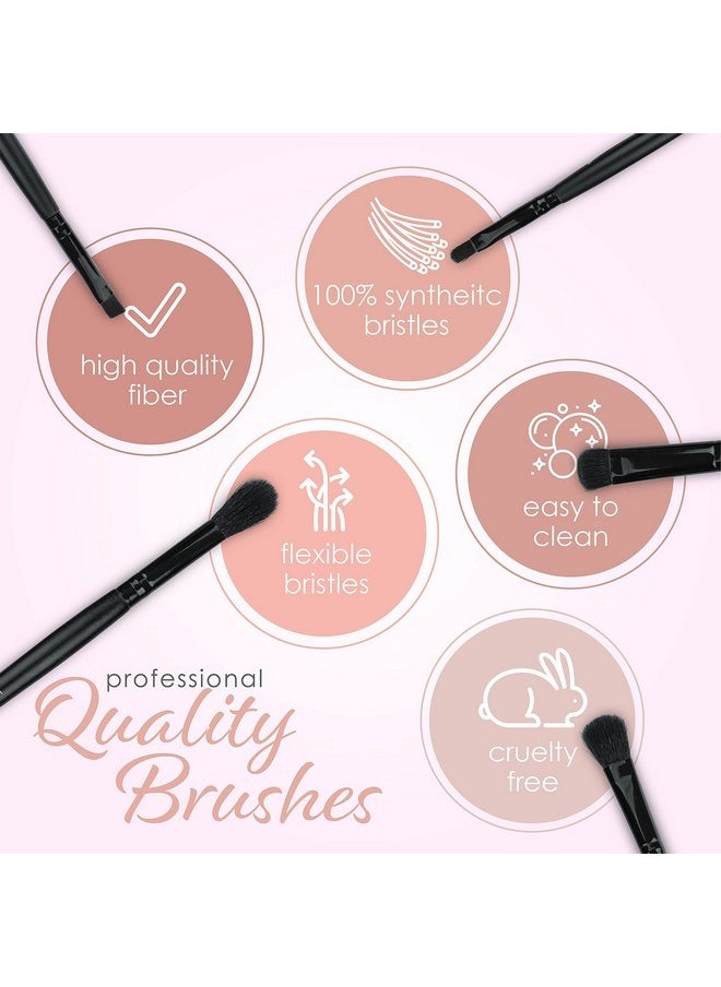 Pure Beauty Works - Eye Am Beautiful 5Pc Eye Brush Kit Premium Synthetic Bristles Blending Brush Eyeshadow Brush Precision Brush Soft Blending Brush Angled Brush Makeup Brush Set - Image 1