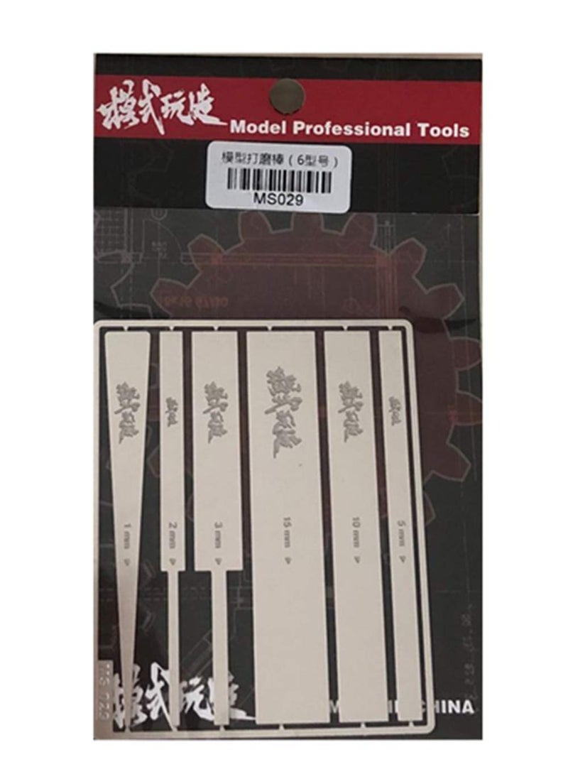 ANSAI 6 in 1 Stainless Steel Sanding Rod Fine Narrow Assistance for Hobby Polishing Grinding - Image 1