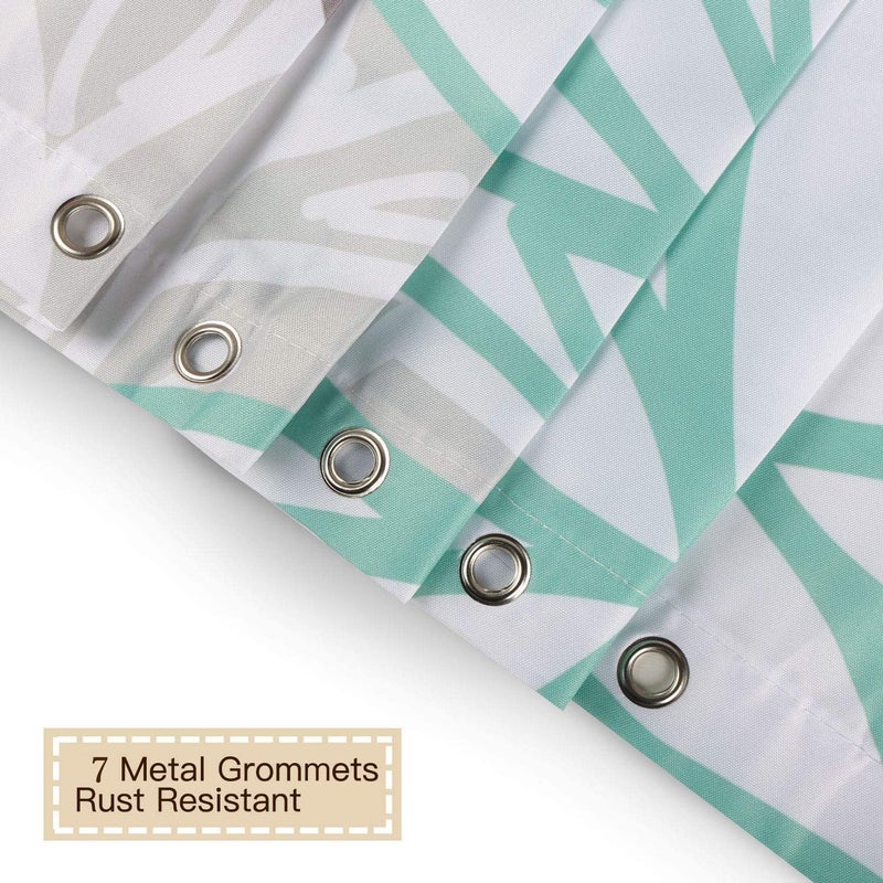 RosieLily RosieLily Stall Shower Curtain 36Wx72H Inches Small Shower Curtain Dahlia Shower Curtains Teal and Gray Blue Green Turquoise RV Narrow Shower Curtain with 10 Hooks Short Half Stall Size  - Image 5