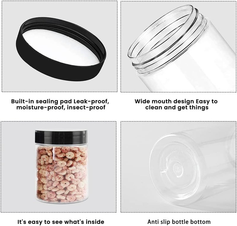 Neotimely 12 Pack Round Clear Plastic Jars With Lids - 4 OZ Cosmetic Containers for Lotion, Cream, Ointments, Makeup, Eye Shadow, Rhinestone, Samples, Pot, Travel Storage - Image 2
