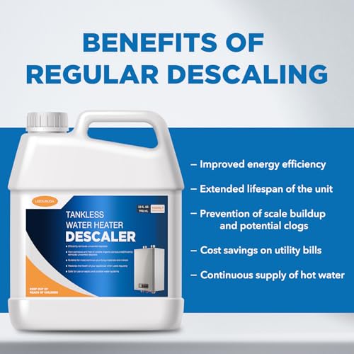 LIIZOUSUDA Tankless Water Heater Descaler, Highly Effective Descaler Restores Heating Efficiency - for Tankless Water Heater Systems, Restores Heating Efficiency, Easy to Use, Quart, 32 fl oz - Image 4