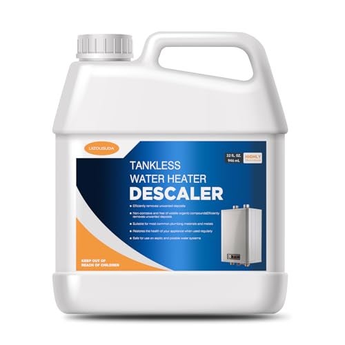 LIIZOUSUDA Tankless Water Heater Descaler, Highly Effective Descaler Restores Heating Efficiency - for Tankless Water Heater Systems, Restores Heating Efficiency, Easy to Use, Quart, 32 fl oz - Image 1