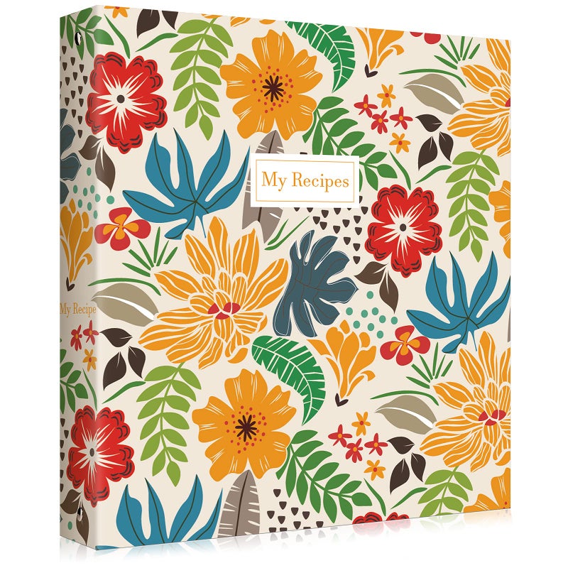 SUPMIND Recipe Binder 85 x 11 3 Ring Full PageMake Your Own Cookbook Binder with Plastic Page Protectors Color Printing Paper and Full Page Dividers for Family Recipes