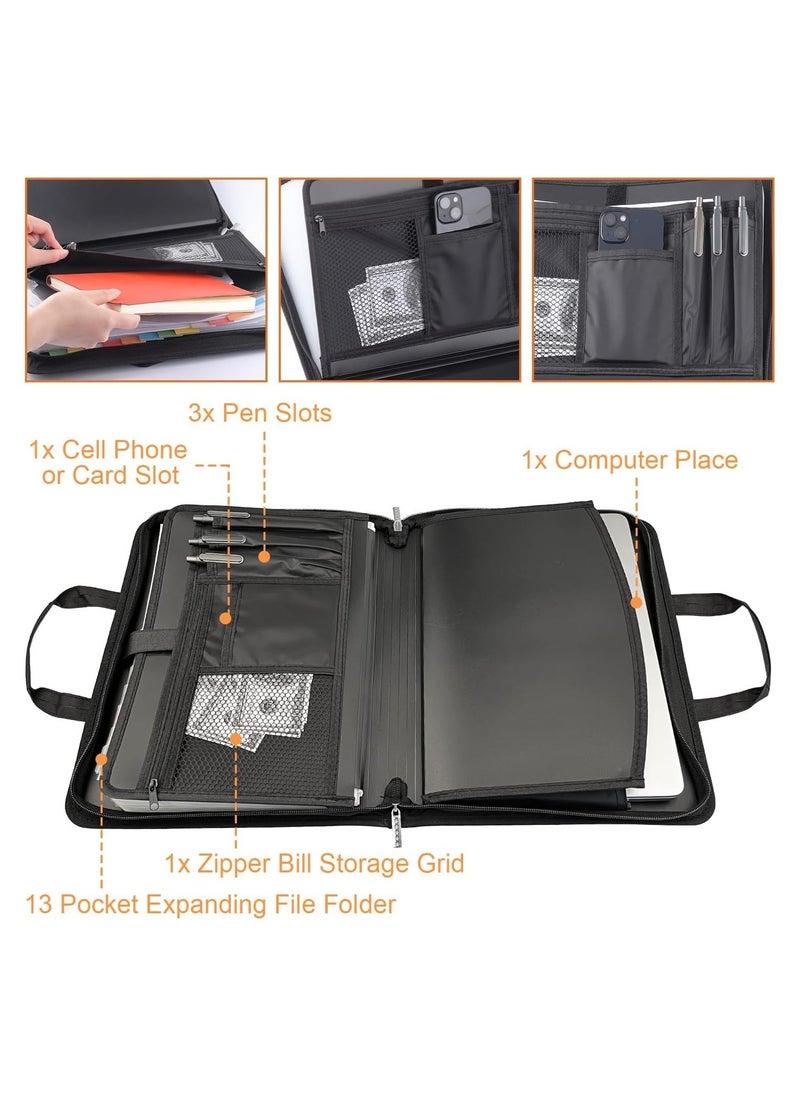 Joyelink Accordion File Organizer, 13 Pocket Important Document Organizer Expanding File Folder with Zipper u0026 Labels Multi-Pockets Paper Organizer Folder for Letter, A4, Receipts Securely Organize Docume  - Image 2
