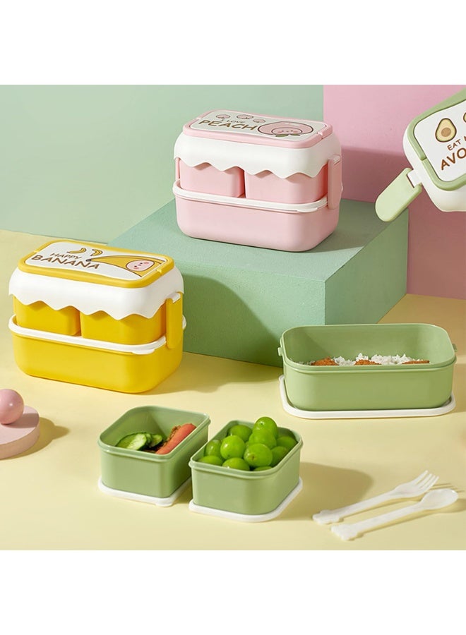 كيلا صندوق غداء، صندوق غداء لطيف محمول للطلاب، صندوق كرتوني للأطفال قابل للاستخدام في الميكروويف، حاوية غداء مستقلة للأطفال في المدرسة والمكتب - Image 5
