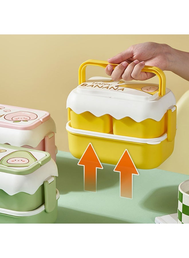 كيلا صندوق غداء، صندوق غداء لطيف محمول للطلاب، صندوق كرتوني للأطفال قابل للاستخدام في الميكروويف، حاوية غداء مستقلة للأطفال في المدرسة والمكتب - Image 3