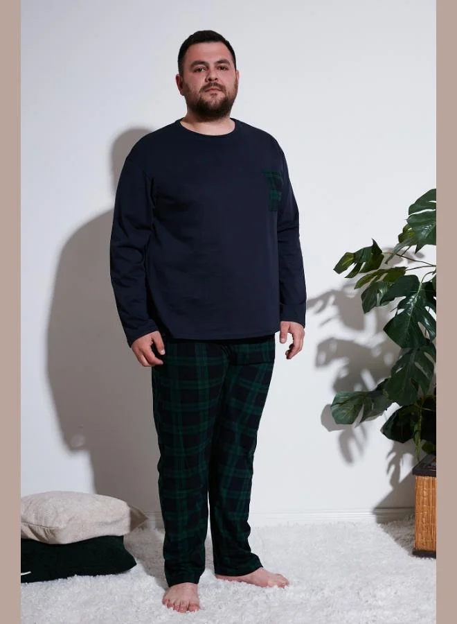 Buratti Buratti Cotton Regular Fit Plus Size Pajama Set Men's Pajama Set 6572001B