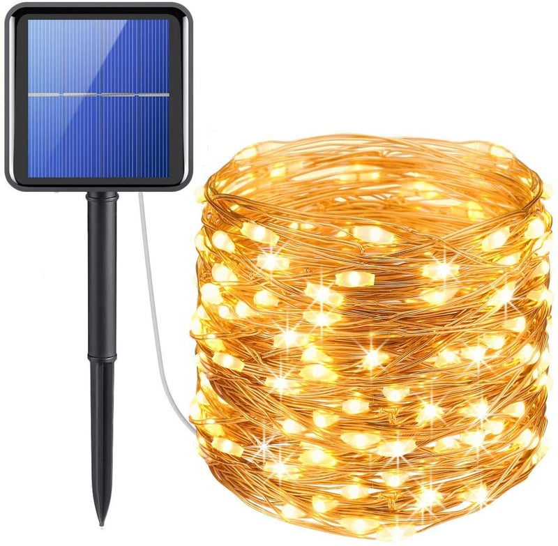 XERGY Solar Fairy String Light Outdoor, 39 Ft 120 LED with 800 mAh Inbuilt Rechargeable Battery IP65 Waterproof 8 Modes (Copper Wires, Sturdy Quality) for Garden Yard Diwali &Home Decor led Lights - Image 1