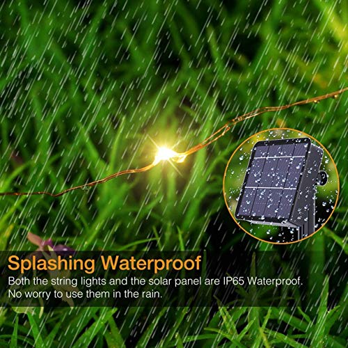 XERGY Solar Fairy String Light Outdoor, 39 Ft 120 LED with 800 mAh Inbuilt Rechargeable Battery IP65 Waterproof 8 Modes (Copper Wires, Sturdy Quality) for Garden Yard Diwali &Home Decor led Lights - Image 3