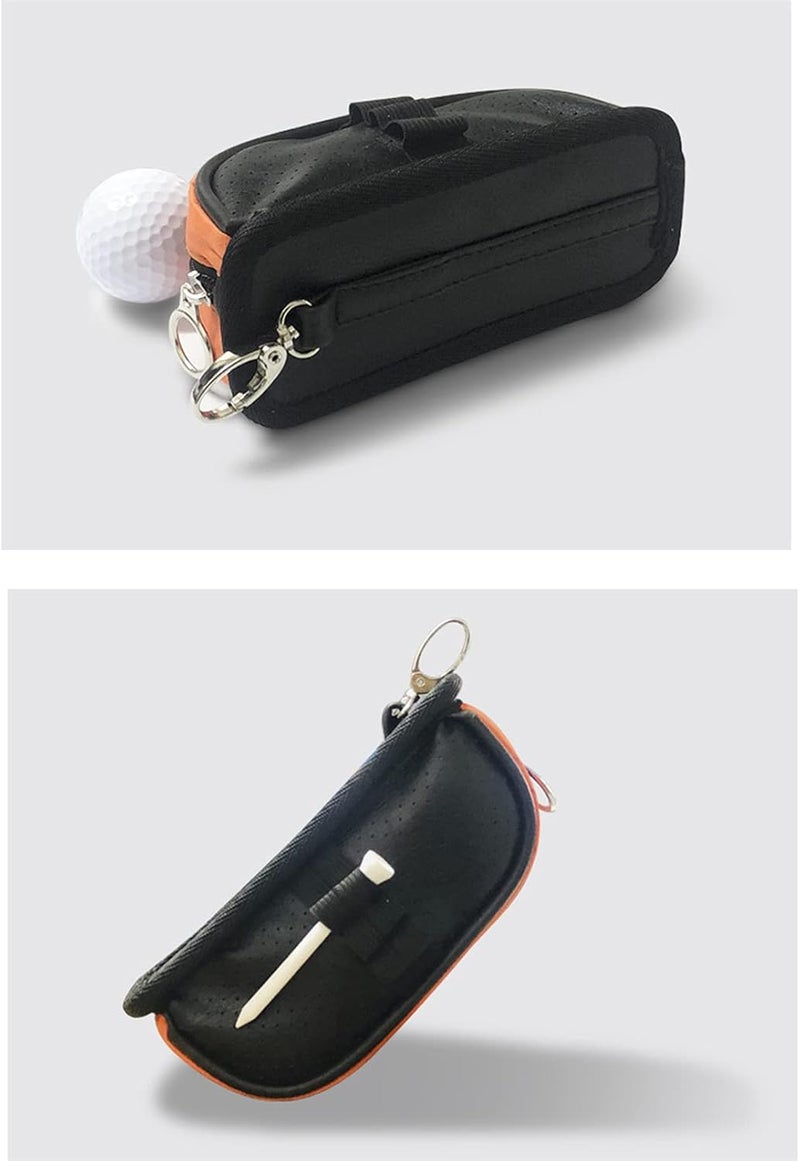 cheekyglo Golf Ball Bag Portable Mini Multipurpose Large Capacity Durable Golf Ball Waist Bag Professional Accessory Storage Box,Orange - Image 2