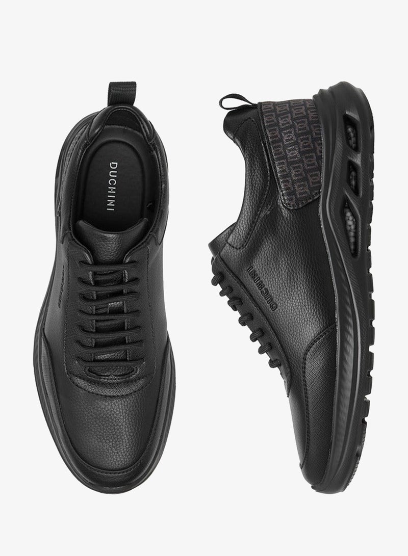 DUCHINI Men's Monogram Print Lace-Up Sneakers - Image 3