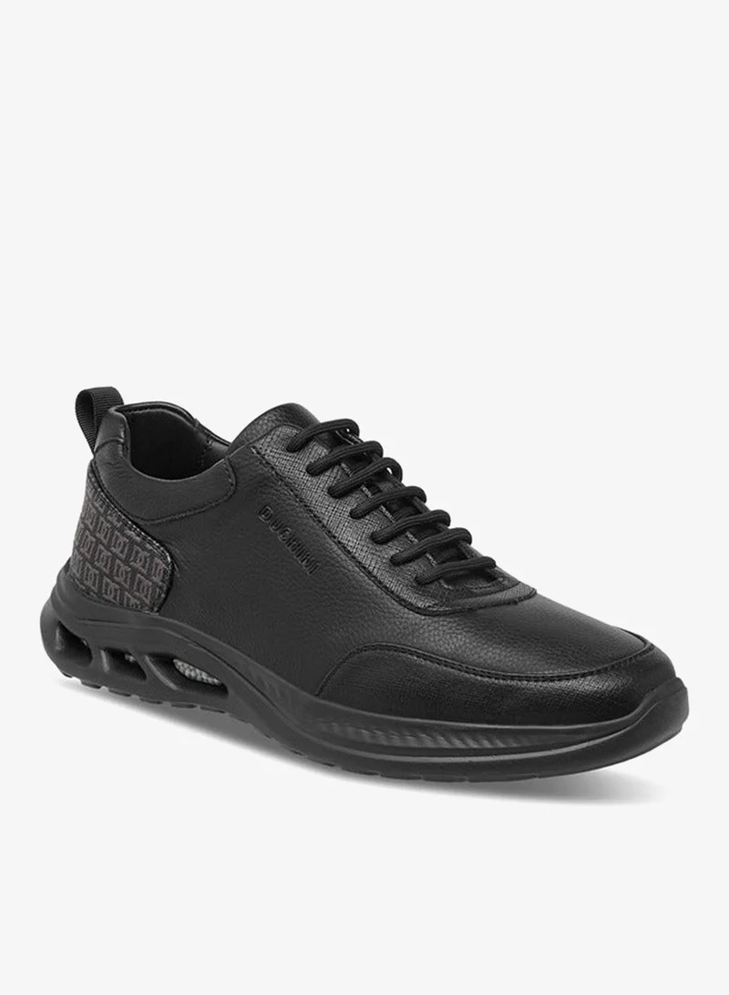 DUCHINI Men's Monogram Print Lace-Up Sneakers
