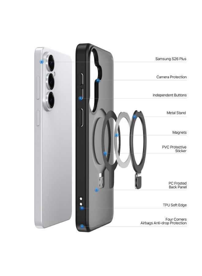 DUX DUCIS Samsung Galaxy S26 Plus 5G DUX DUCIS Yind Series Mag Series MagSafe Ring Holder Frosted Phone Case - black - Image 3