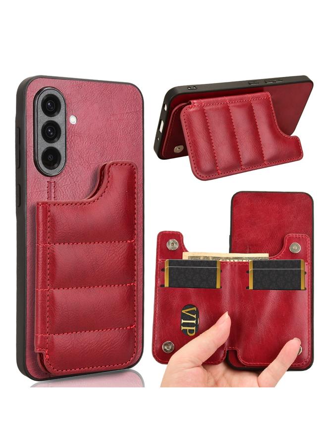 اس-توب جراب لهاتف Samsung Galaxy A36 5G جراب هاتف بنمط بقرة وحقيبة بطاقات خياطة - Image 1