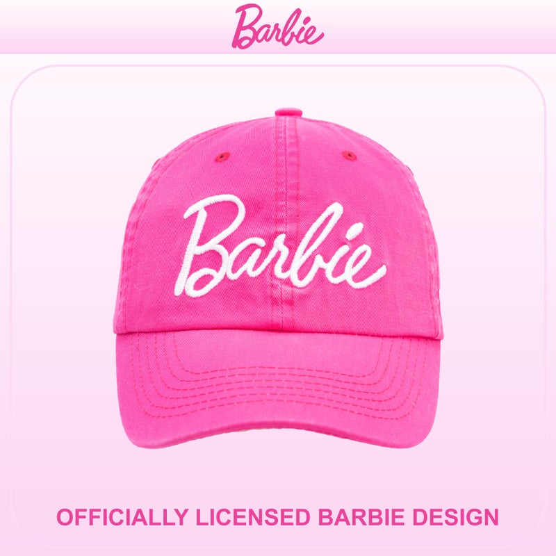 Barbie Baseball Cap for Women â€“ Soft Cotton Womens Cap with Curved Brim â€“ Adjustable Snapback Hot Pink Baseball Cap - Image 3