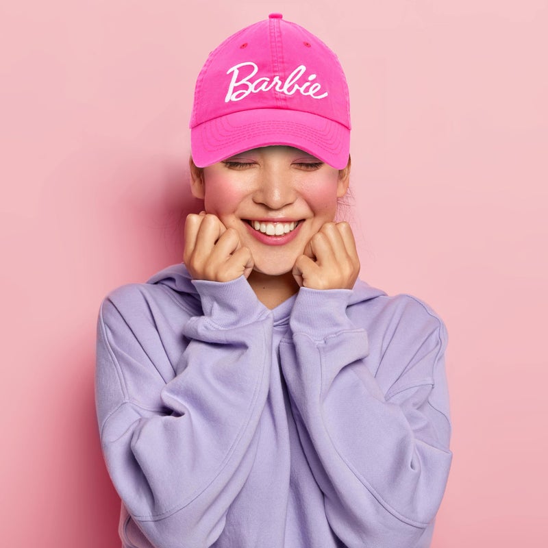 Barbie Baseball Cap for Women â€“ Soft Cotton Womens Cap with Curved Brim â€“ Adjustable Snapback Hot Pink Baseball Cap - Image 4
