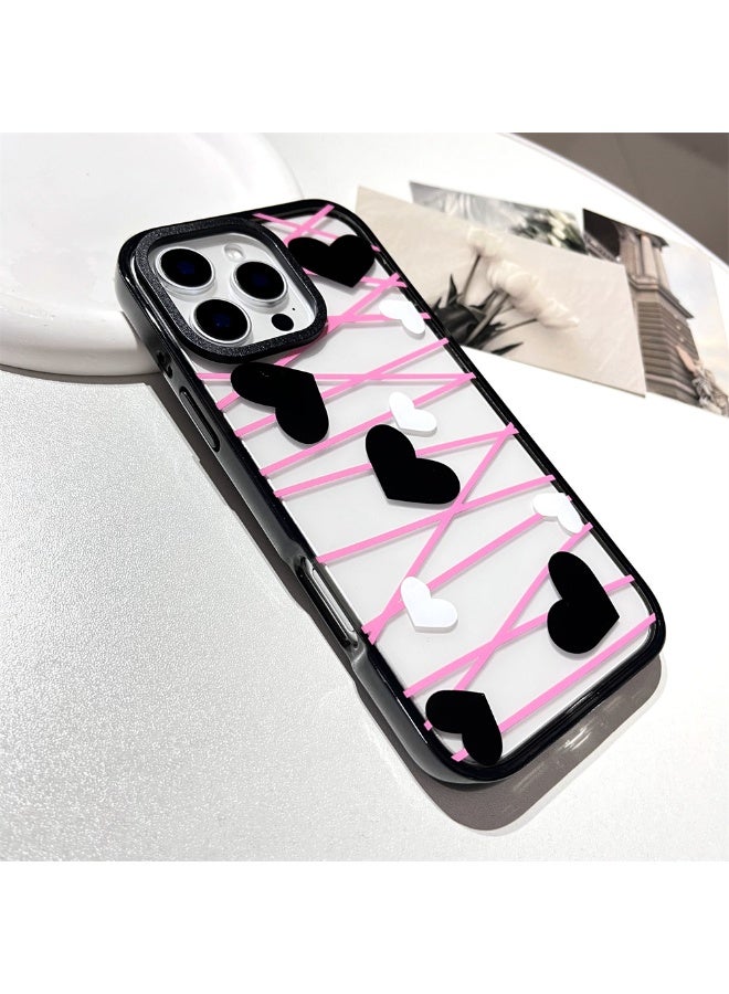 NIBEMINENT Geometric Love Protective TPU Case Cover For iPhone 15 Pro Clear - Image 2