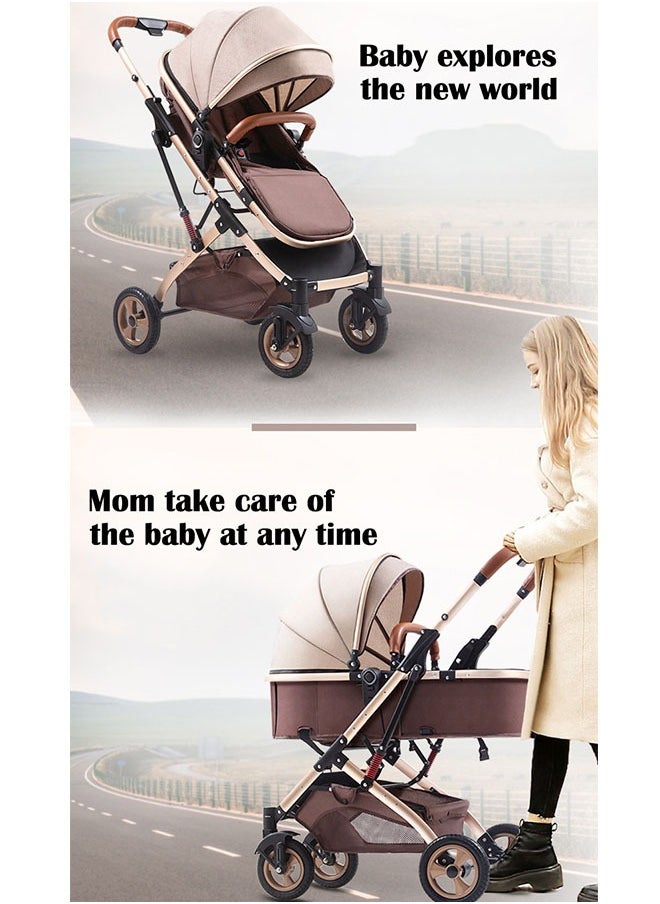 ZCM-HAPPY - Folding Two-Way Lightweight Stroller With Extended Canopy Sit And Lay, Shock Absorption And Locking System, Newborn To 3 Years - Image 1