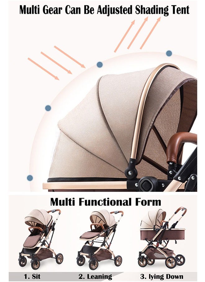 ZCM-HAPPY - Folding Two-Way Lightweight Stroller With Extended Canopy Sit And Lay, Shock Absorption And Locking System, Newborn To 3 Years - Image 1