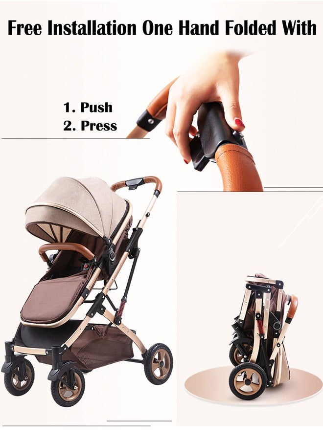 ZCM-HAPPY - Folding Two-Way Lightweight Stroller With Extended Canopy Sit And Lay, Shock Absorption And Locking System, Newborn To 3 Years - Image 1