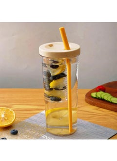 GTC GTC Plastic Fruit Infuser Water Bottle With Straw Clear Drinking and Leakproof Bottle for Home, Travelling, Office or Parties Multicolor Bottle (IB-3010) (1)  - Image 1