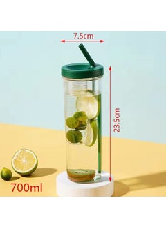 GTC GTC Plastic Fruit Infuser Water Bottle With Straw Clear Drinking and Leakproof Bottle for Home, Travelling, Office or Parties Multicolor Bottle (IB-3010) (1)  - Image 3