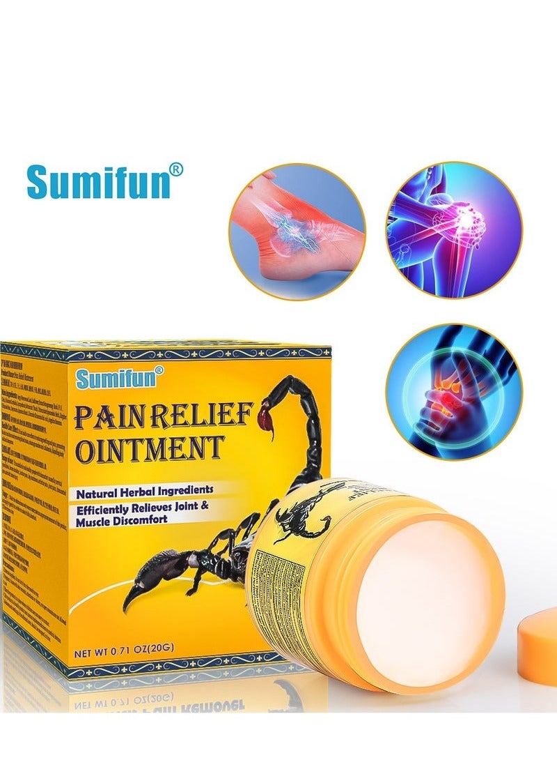Sumifun Pain Relief Ointment,Natural Herbal Ingredients,Efficiently Relieves Joint & Muscle Discomfort,Joint Care Cream Scorpion  Scorpion Venom Pain Reducing Essence 20g - Image 1