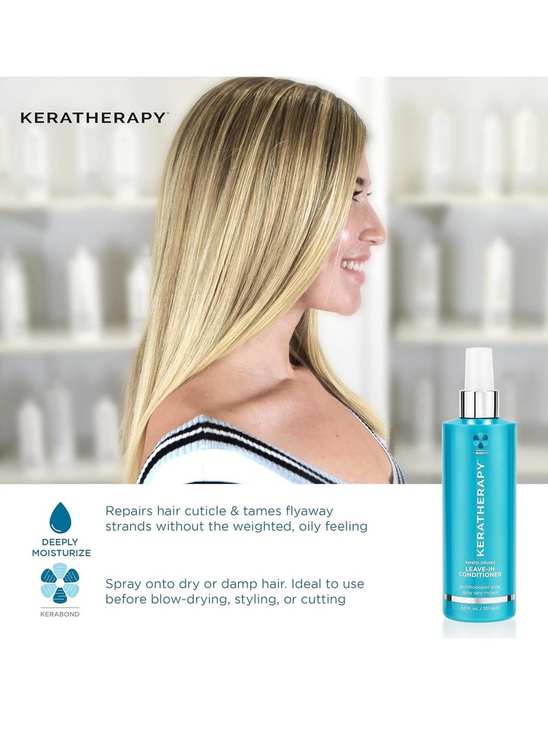 KERATHERAPY Keratherapy Keratin Infused Moisture Leave In Conditioner Spray, 8.5 fl. oz., 251 ml - Hydrating Leave in Conditioner Spray with Jojoba Oil, Panthenol, Arginine Amino Acid & Wheat Oil for Damaged Hair  - Image 3