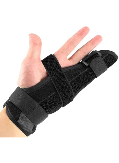 Boxer Pinky Finger Splint - Adjustable Stabilizing Brace for Right or Left Hand, 8 in Broken Finger Brace with Removable Aluminum Support, Fits Most Adult Hands, Metacarpal Trigger Finger Splint