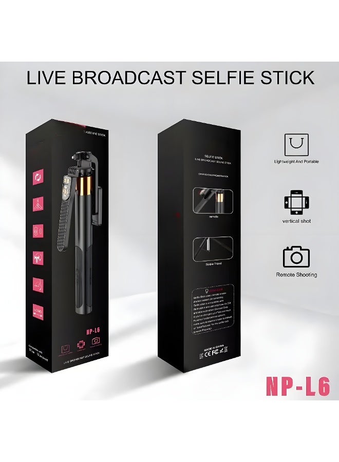 ني فو عصا سيلفي NeePho NP-L6 للبث المباشر بريموت تصوير وقاعدة ترايبود مستقرة وتصميم خفيف قابل للطي - Image 5