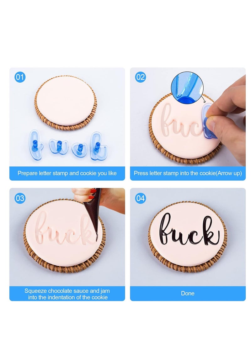 OIIKI OIIKI 83 Pcs Alphabet Number Cake Stamp, Fun Upper Lower Case Stamp Set, Special Characters Numbers Mold, Alphabet Number Characters Shape DIY Stamp for DIY Sugar Cake Cookies Chocolate Decorationb  - Image 3