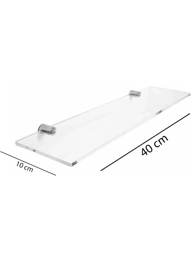 Horoof Home Horoof Home® Clear Acrylic Wall Mounted Shelf – 40x10 cm, 5mm Thick, Modern Floating Display for Bathroom, Kitchen & Office, SL373  - Image 2