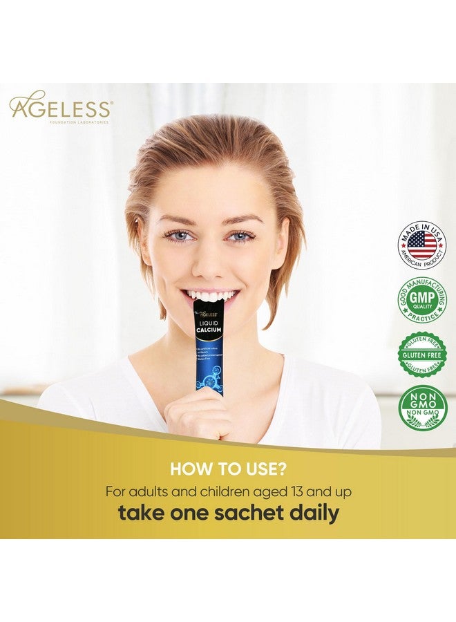 Ageless Foundation Laboratories Ageless Liquid Calcium for Adults with Sea Bass Extract and Vitamin D8 - High Absorption Bone Strength Supplements, Natural Flavor, Gluten-Free - 25 ml (15 Count)  - Image 3