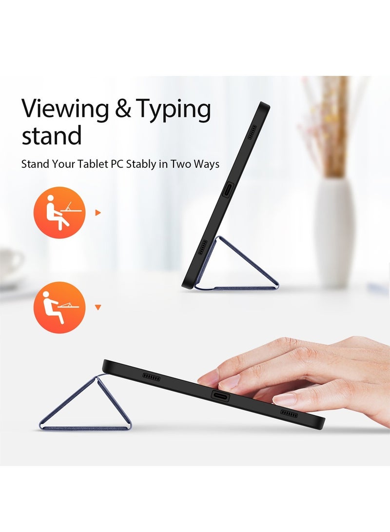 Techie غطاء ذكي قابل للطي ثلاثي مع وظيفة الاستيقاظ/النوم التلقائي لجهاز Xiaomi Redmi Pad Pro 12.1 / Poco Pad 12.1 2024 – أزرق بحري - Image 4