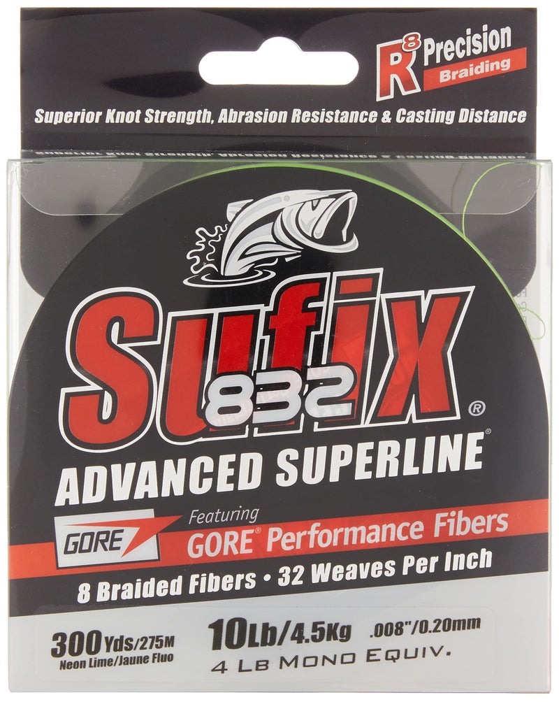 Sufix 832 Braid 10 lb Neon Lime 300 yards - Image 1