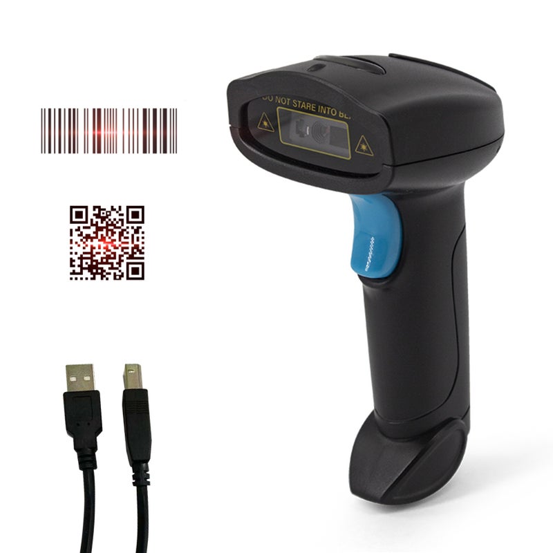 1D 2D Barcode Scanner Handheld USB Wirelss Bar Code Reader Manual Trigger/Auto Continuous Scanning Support Paper Code Compatible with Windows Android Mac for Supermarket Retail Store Library - Image 1